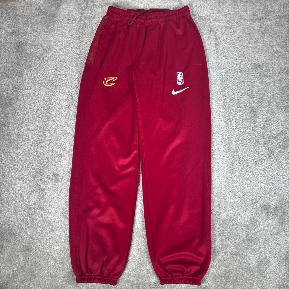 Nike Cleveland Cavaliers Track Pants Mens M Red Dri Fit Joggers Warm Up NBA